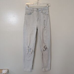 Wild Fable Highest Rise Mom Jeans Ripped Light Wash 00